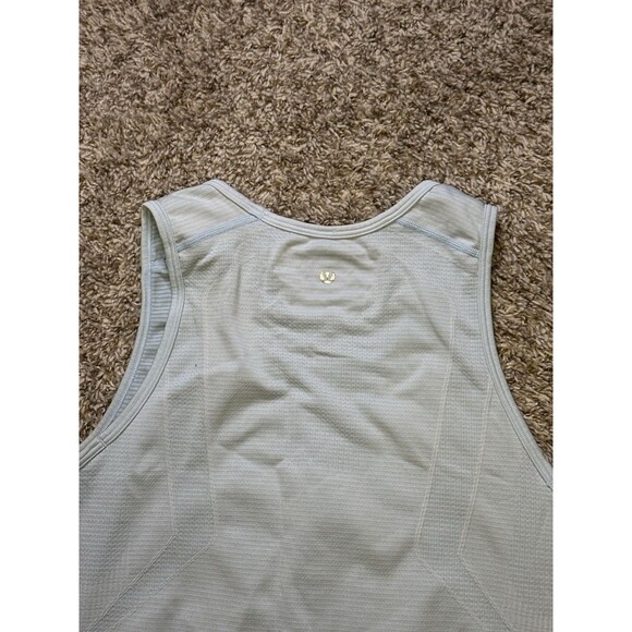 Lululemon Men Metal Vent Tech Tank Top Blue Stretch Your Head Score Without Goal - Picture 15 of 16